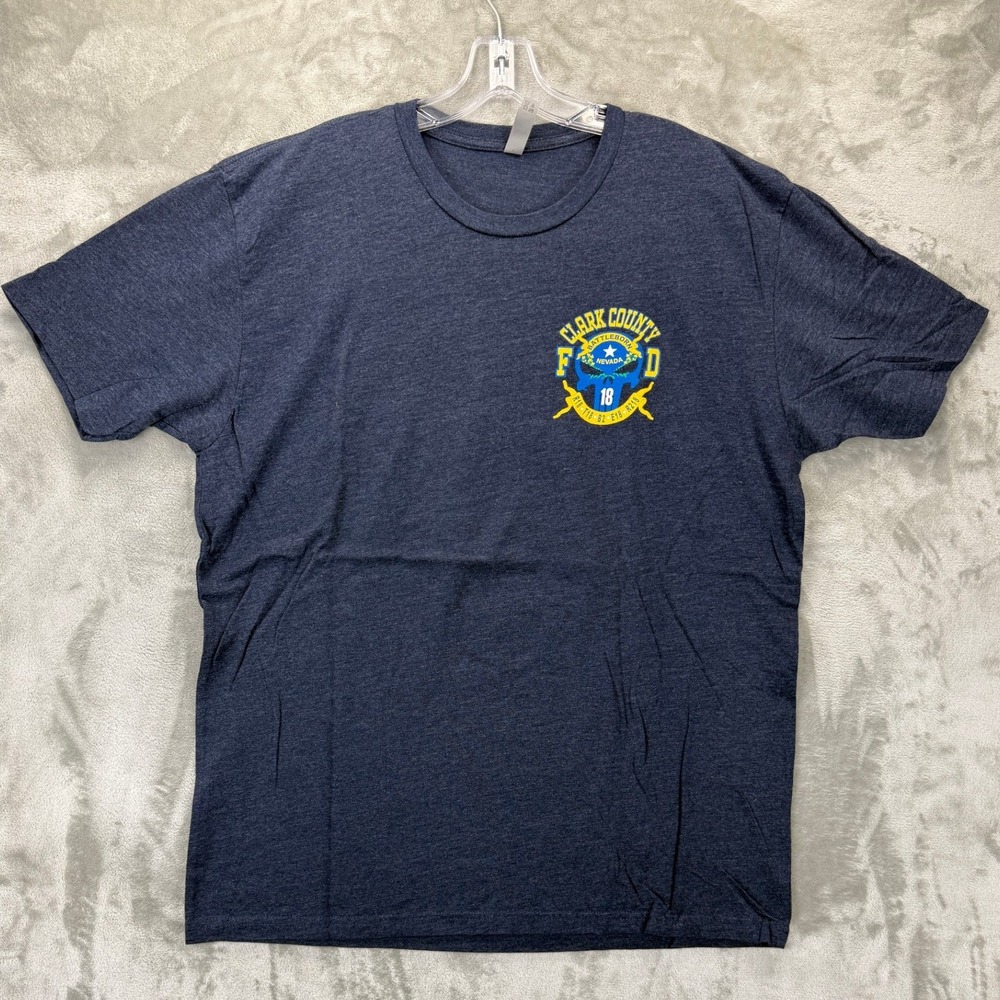 Next‎ Level Clark County FD Battleborn Nevada Station 18 Graphic T-Shirt XL Navy